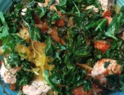 Spaghetti Squash, Green Kale and Turkey Meatballs